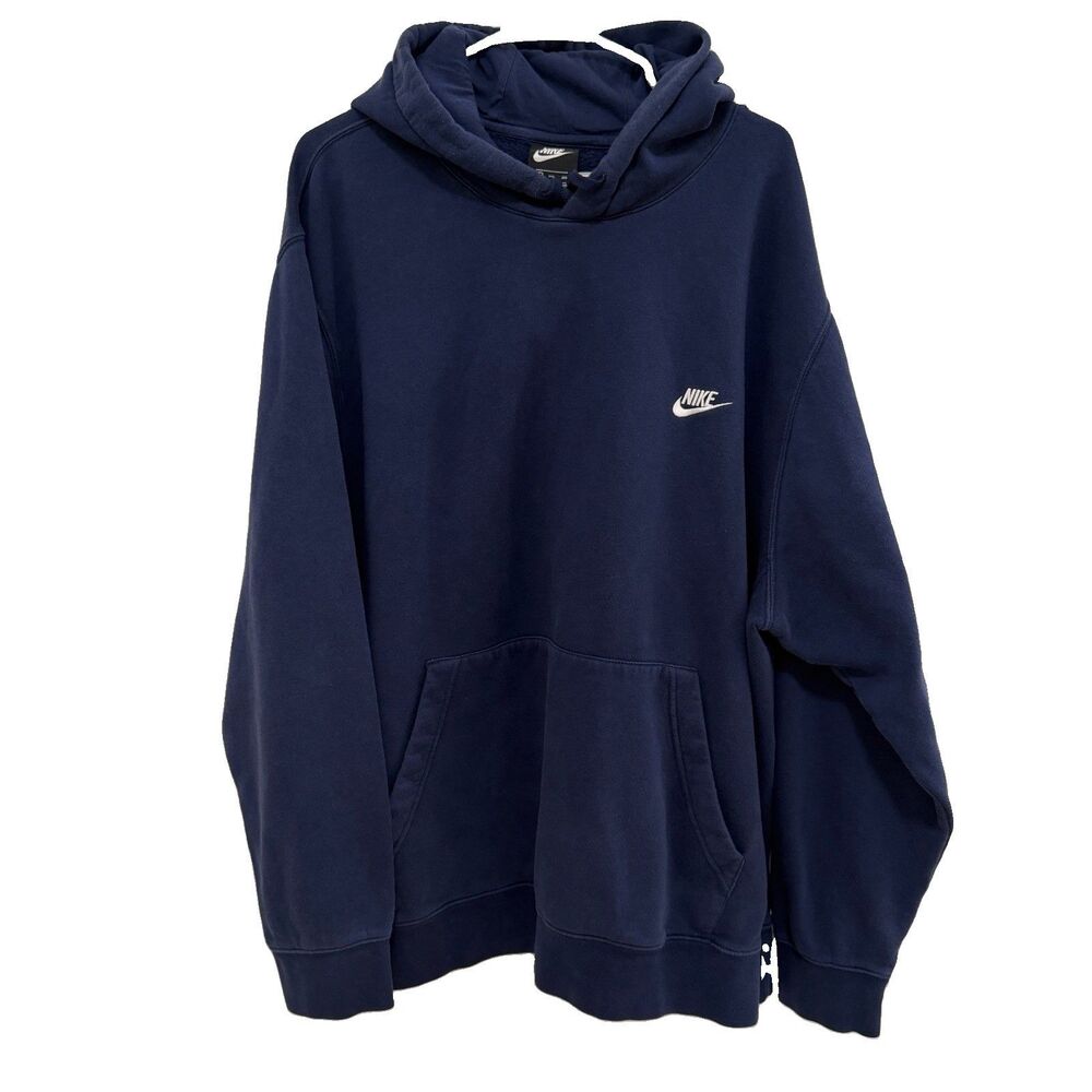 Nike Men's 3XL Navy Blue Hoodie Sweatshirt Kangaroo Pocket Pullover - Picture 3 of 13